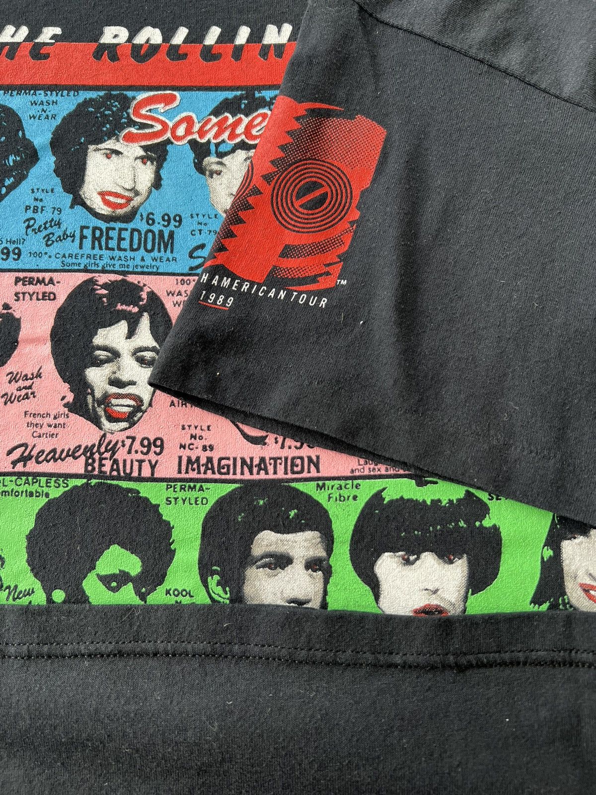 Band Tees Vintage 1989 The Rolling Stones Some Girls 80s Black T-shirt Size US L / EU 52-54 / 3 - 9 Thumbnail