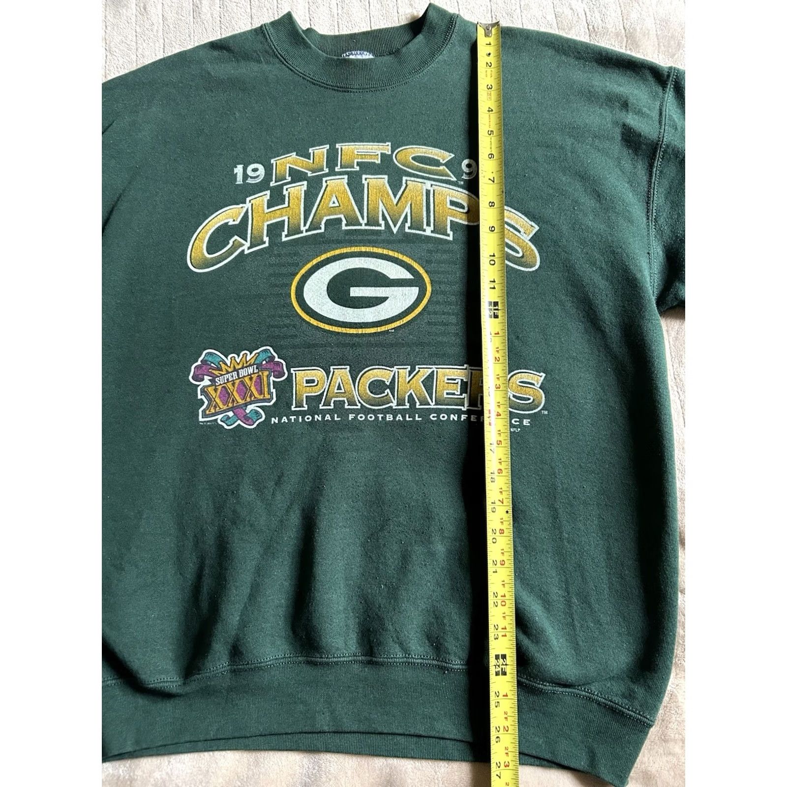Fruit Of The Loom VINTAGE Green Bay Packers 1996 NFC Champs Men’s Size L Crewneck Sweatshirt Size US L / EU 52-54 / 3 - 6 Thumbnail