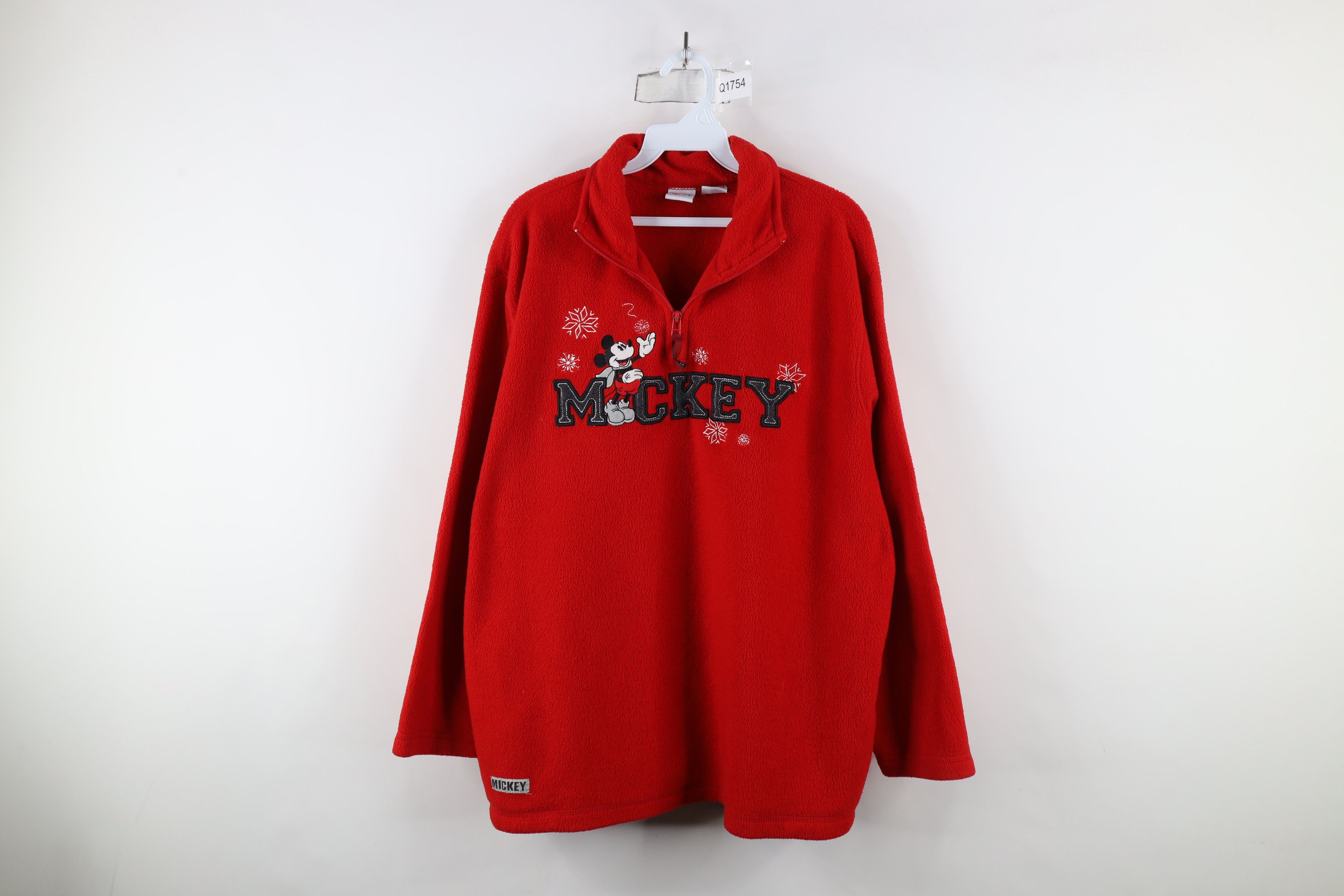 Disney × Vintage Vintage Disney Snowflake Mickey Mouse Fleece Sweater Size XL / US 12-14 / IT 48-50 - 1 Thumbnail