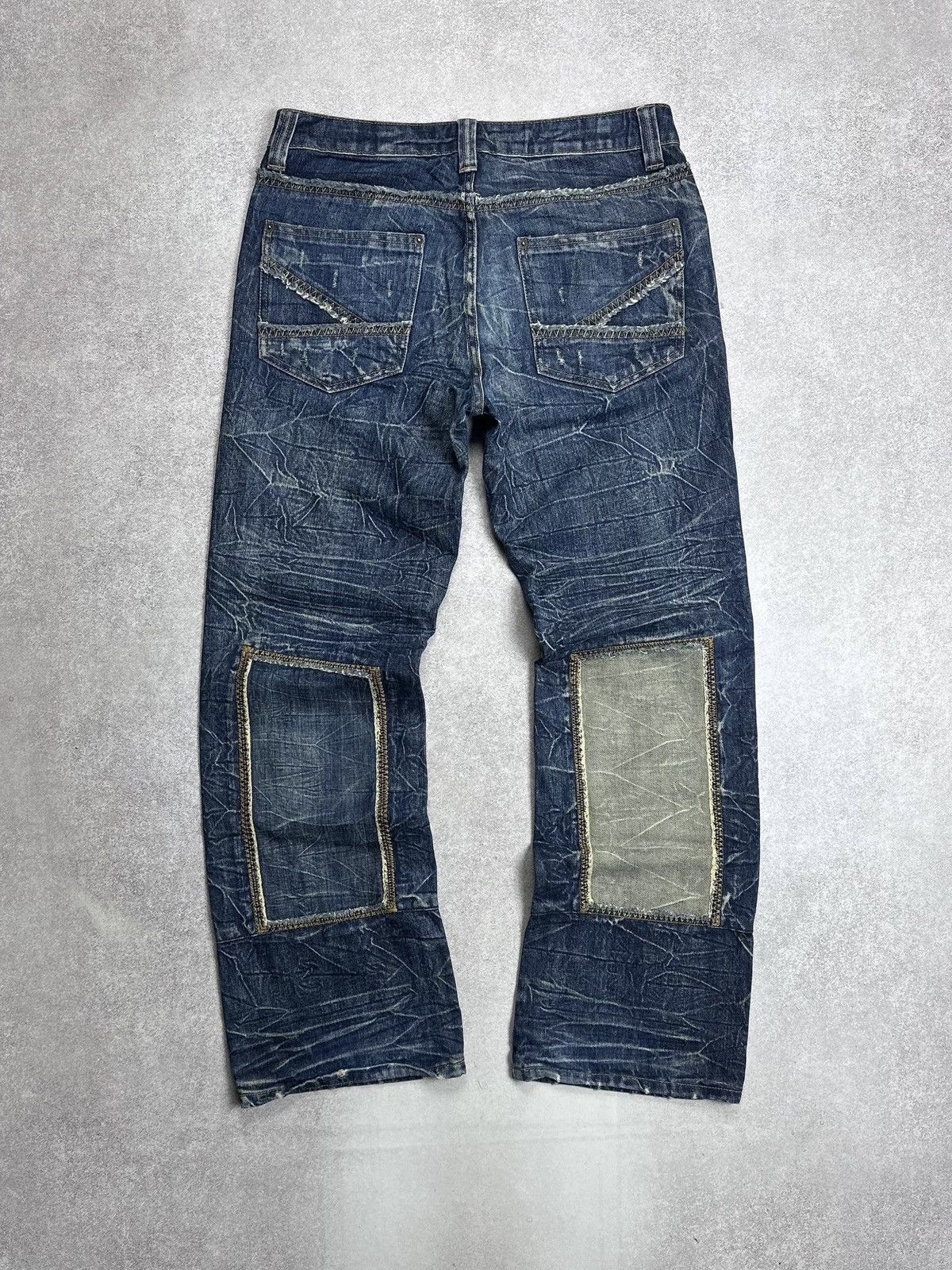 Japanese Brand Vintage Clockhouse Avantgarde Baggy Grunge Patchwork Jeans Size US 32 / EU 48 - 3 Thumbnail