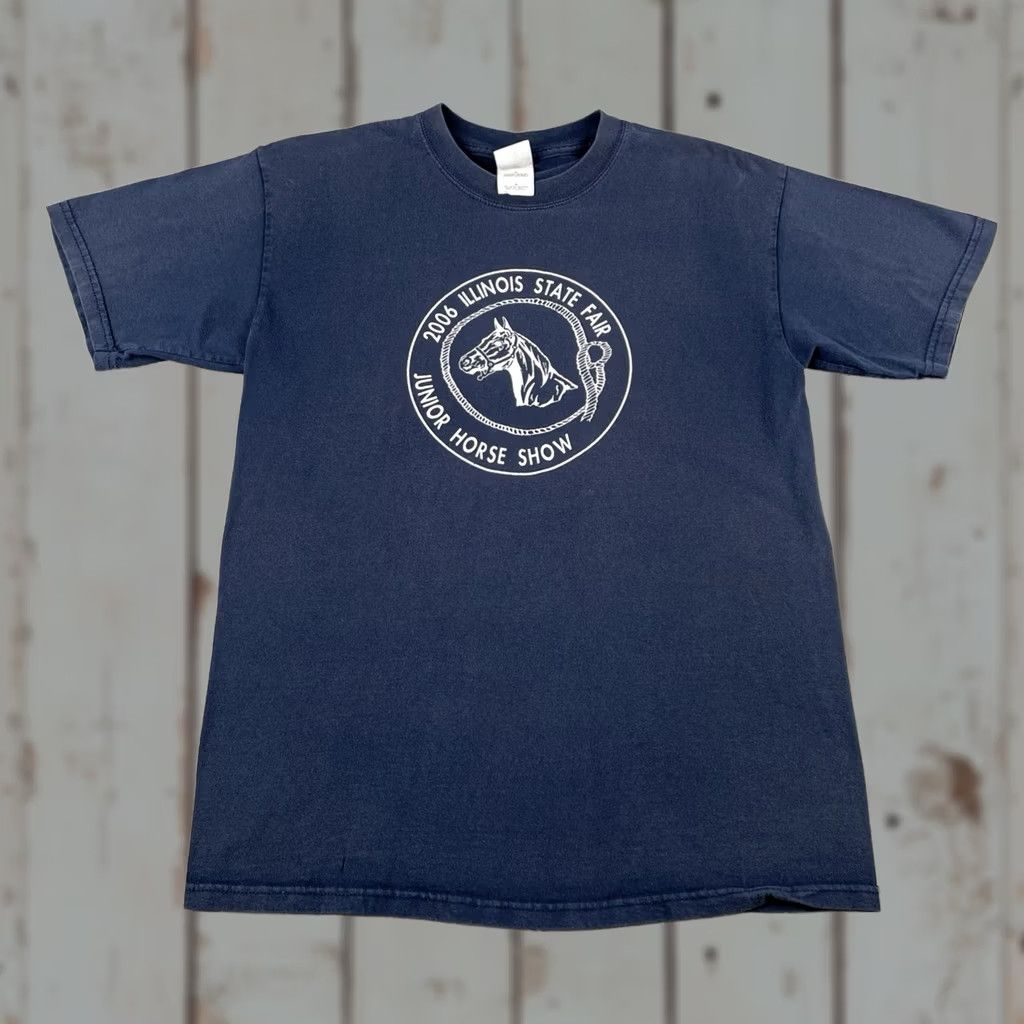 Gildan VINTAGE Gildan Blue T Shirt 2006 Illinois State Fair Junior Horse Show Y2K Medium Mens Size US M / EU 48-50 / 2 - 1 Thumbnail