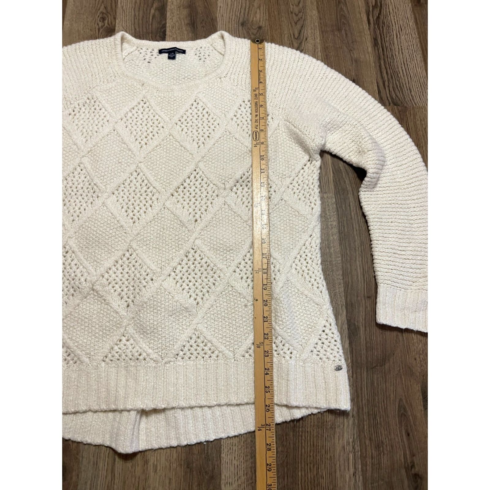 American Eagle Outfitters American Eagle Outfitters Sweater Shirt Womens Large White Knit Pullover Crew Neck Casual Fall Spring Summer Knit Regular Pullover Size L / US 10 / IT 46 - 6 Thumbnail