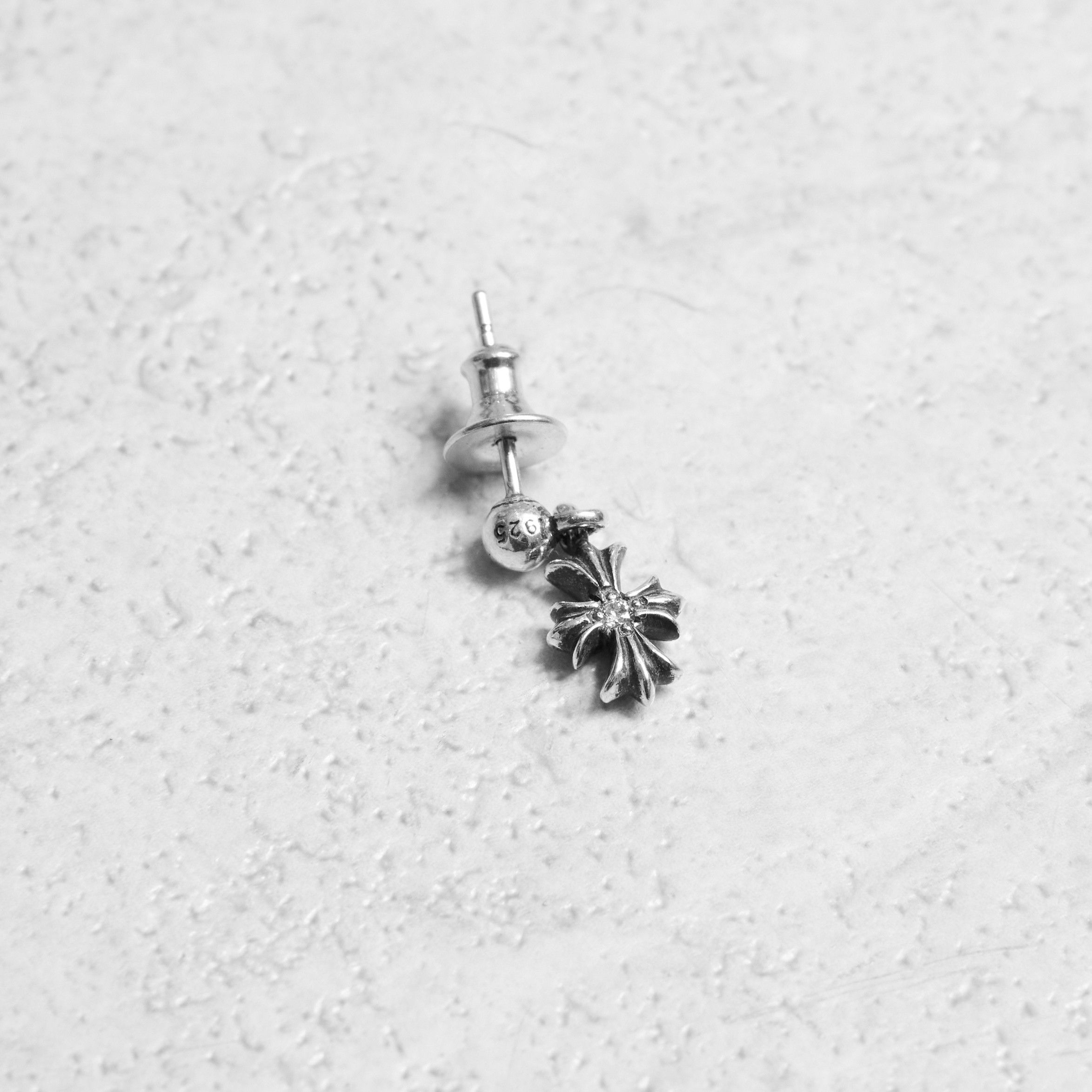 Chrome Hearts CHROME HEARTS Tiny E Silver Diamond Earring Size ONE SIZE - 2 Thumbnail