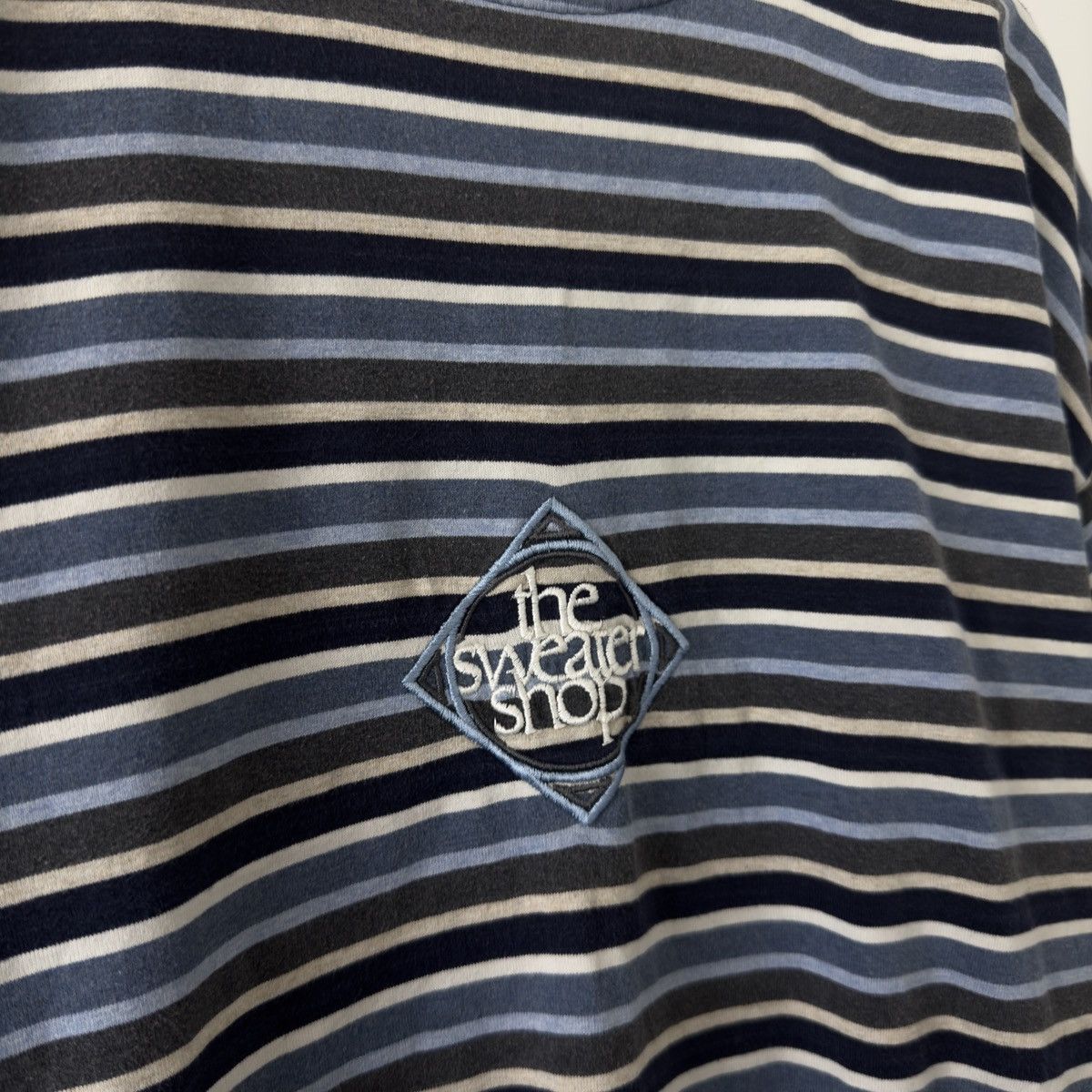 Vintage Made in UK 90s T-shirt Boxy Fit Oversized Striped Size US L / EU 52-54 / 3 - 3 Thumbnail