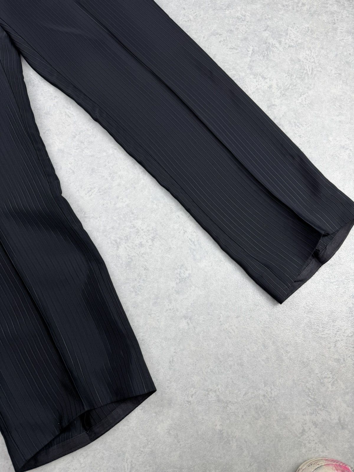 Carlo Pignatelli Carlo Pignatelli Suit 3 Piece Black Stripe Mens 54 Size 44R - 12 Thumbnail