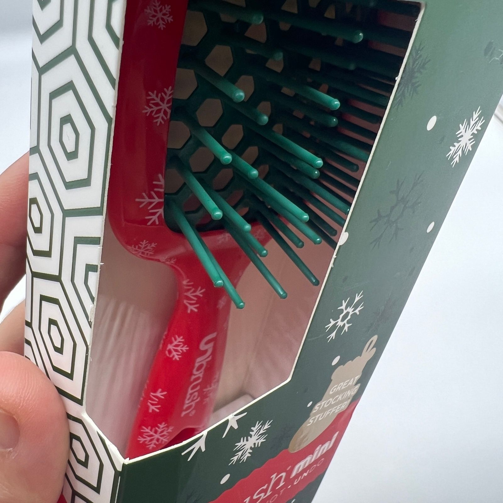 Other New UNbrush Mini Detangling Hairbrush Red Green Tra Size ONE SIZE - 3 Thumbnail