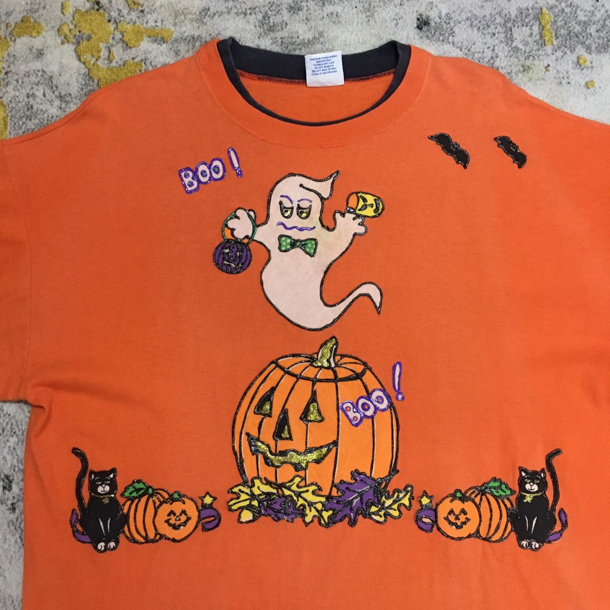 Vintage Vintage Hallowen Boo Single Stitching Studded Tee Size US XL / EU 56 / 4 - 6 Thumbnail