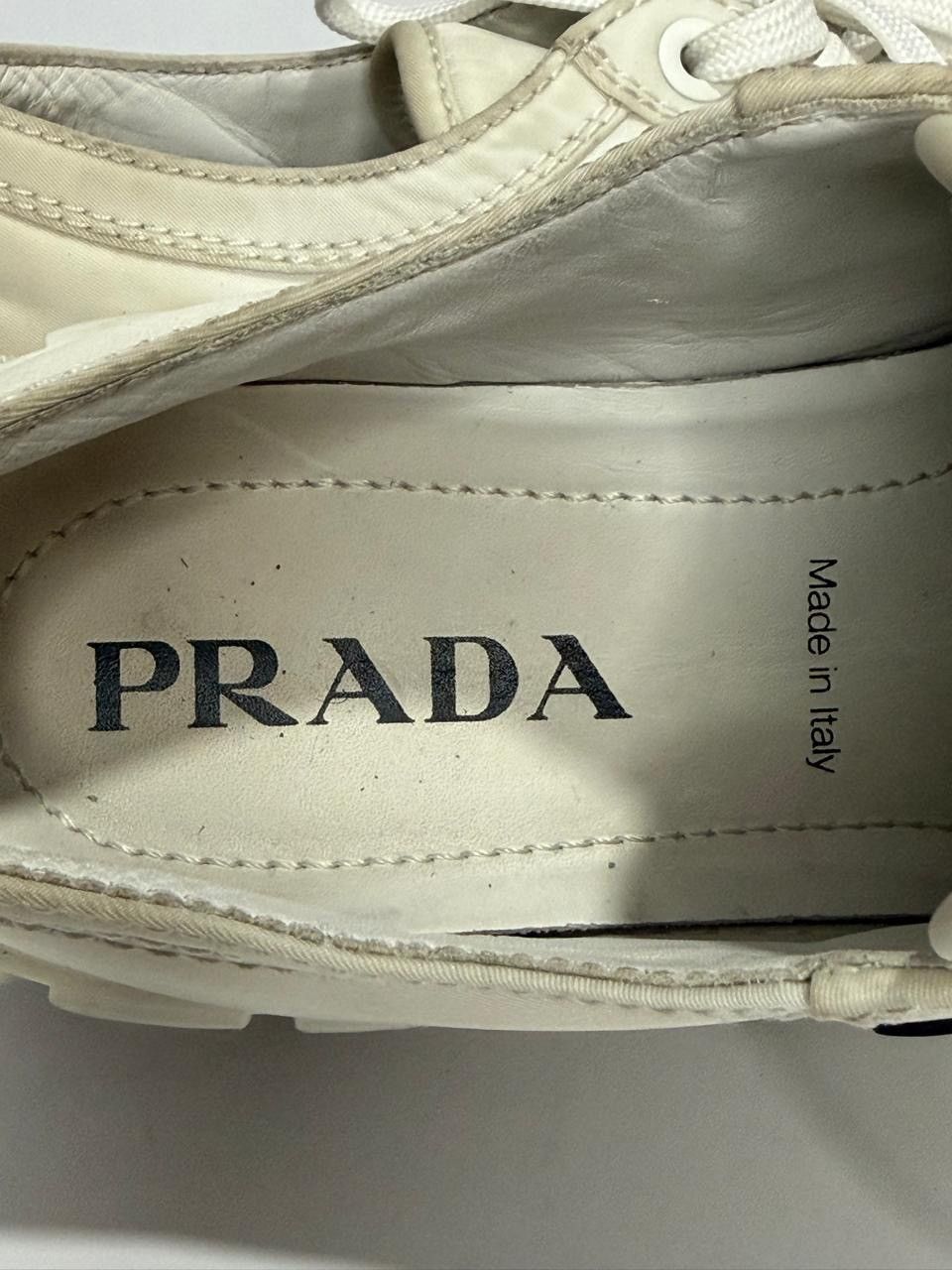 Prada Prada White Nylon Gabardine Low Top Sneakers EU37 Size US 7 / IT 37 - 9 Thumbnail