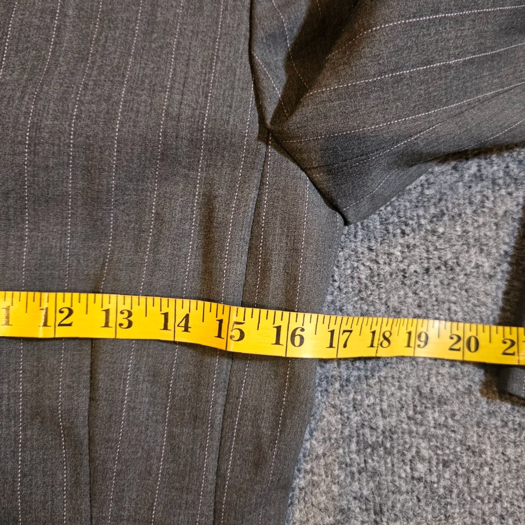 Elie Tahari VINTAGE Elie Tahari Blazer Jacket Womens 6 Gray Wool Full Zip Pinstripe Career Size M / US 6-8 / IT 42-44 - 5 Thumbnail