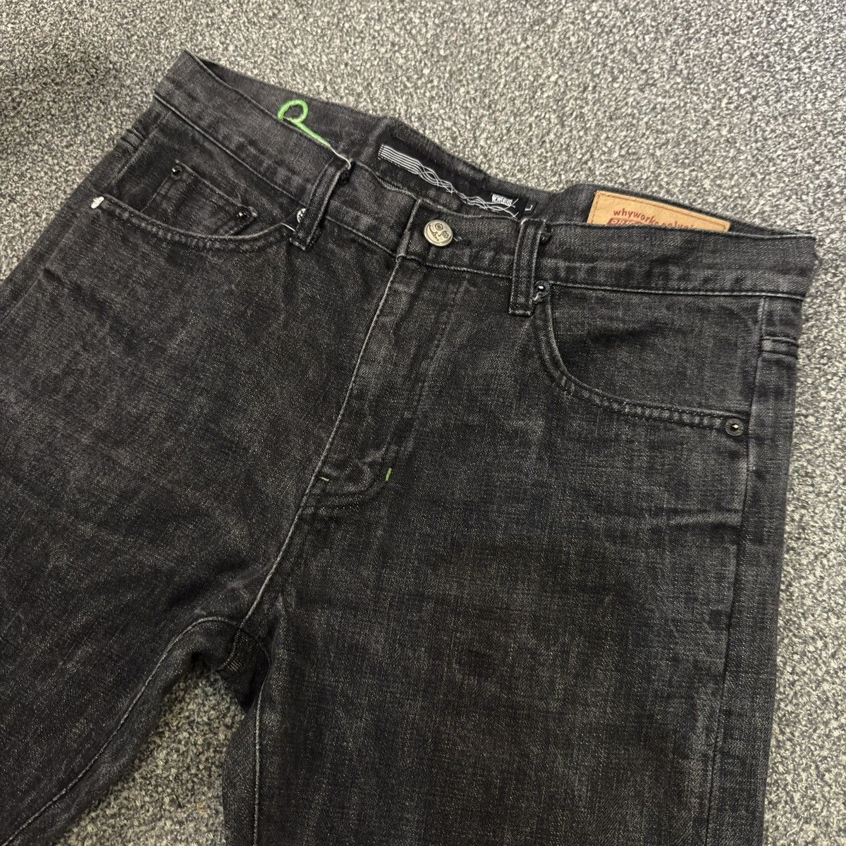 Hypebeast 🔥🇯🇵 90s Japanese Black Denim Whyworks Jeans Size US 34 / EU 50 - 3 Thumbnail