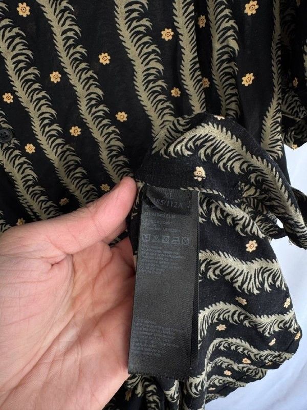 Allsaints AllSaints Short Sleeve Button Up Shirt Men Black Patterned Size US XL / EU 56 / 4 - 6 Thumbnail