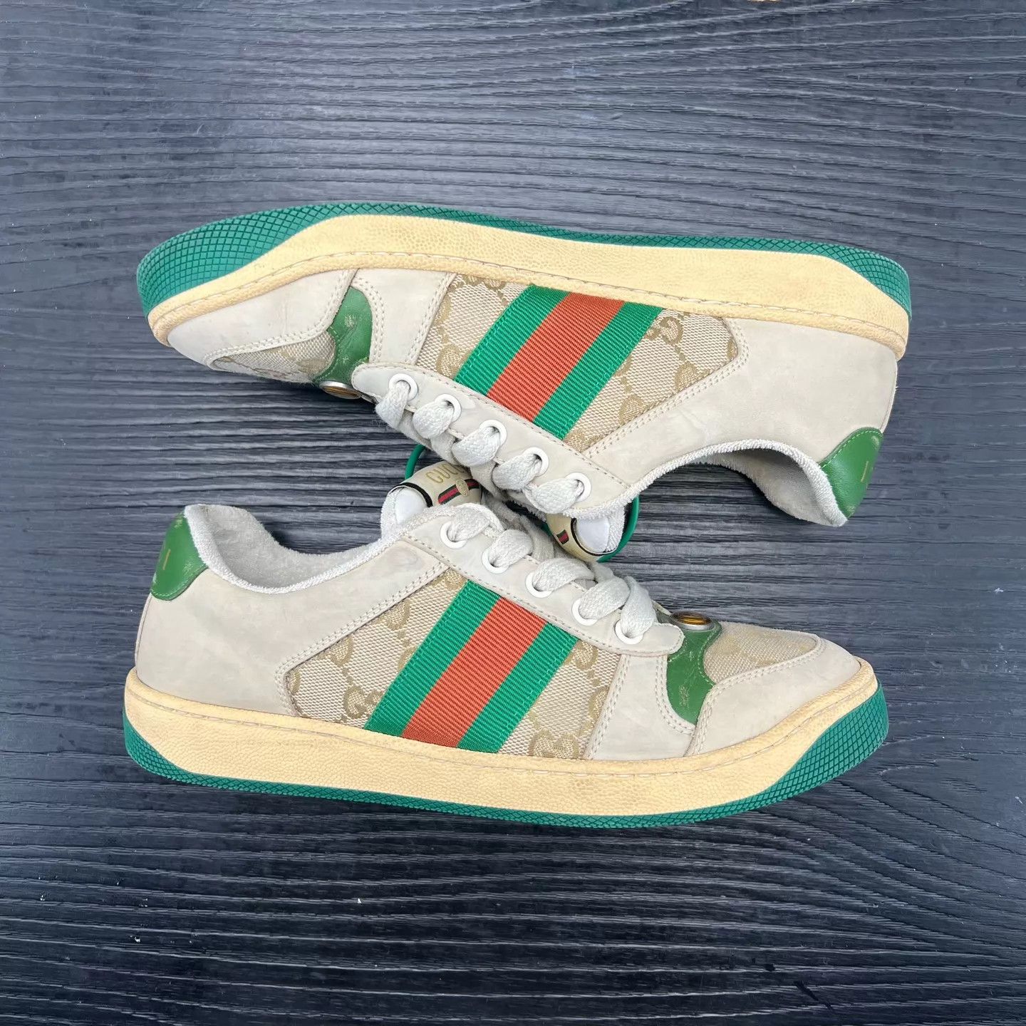 Gucci Gucci Distressed Sneaker Gray Green EU 37 Size US 6.5 / IT 36.5 - 4 Thumbnail
