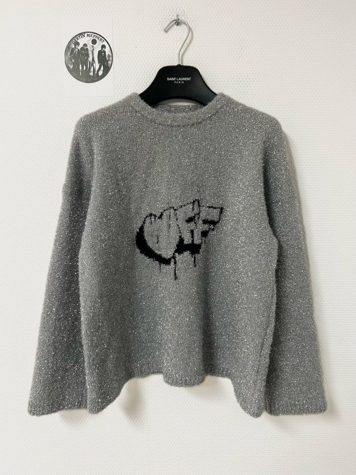 Off-White FW2019 Lurex Logo Knit Sweater Size US S / EU 44-46 / 1 - 1 Thumbnail