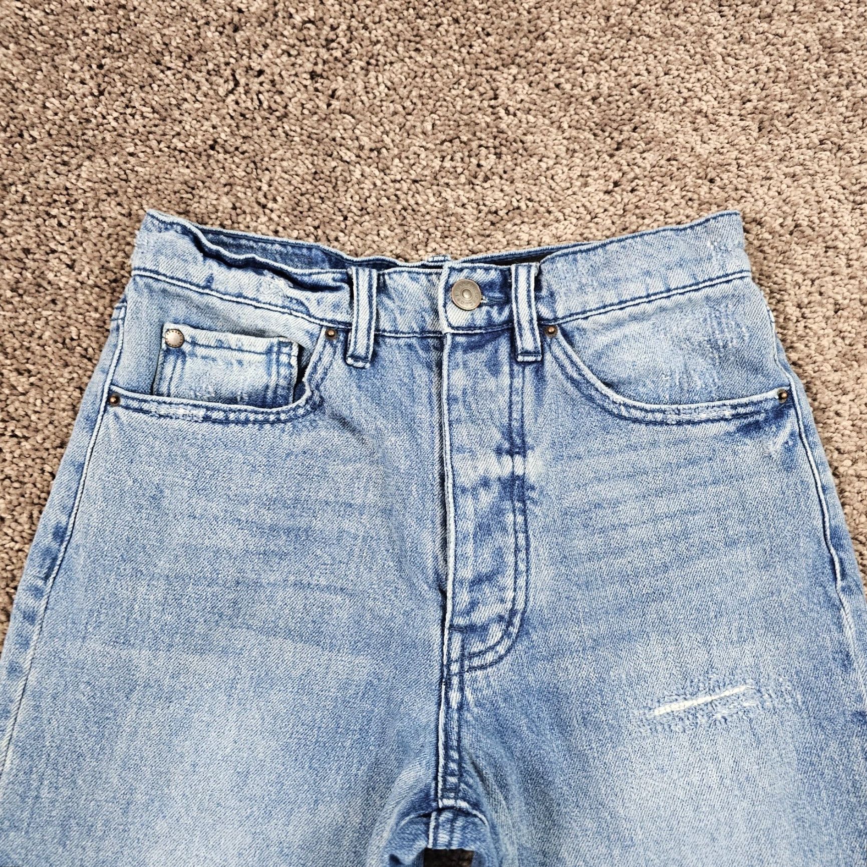 Armani Exchange ARMANI EXCHANGE Jeans Womens 26 High Rise Cropped Light Wash Denim Blue Carrot 24x26 Regular Fit Size 26" / US 2 / IT 38 - 2 Thumbnail