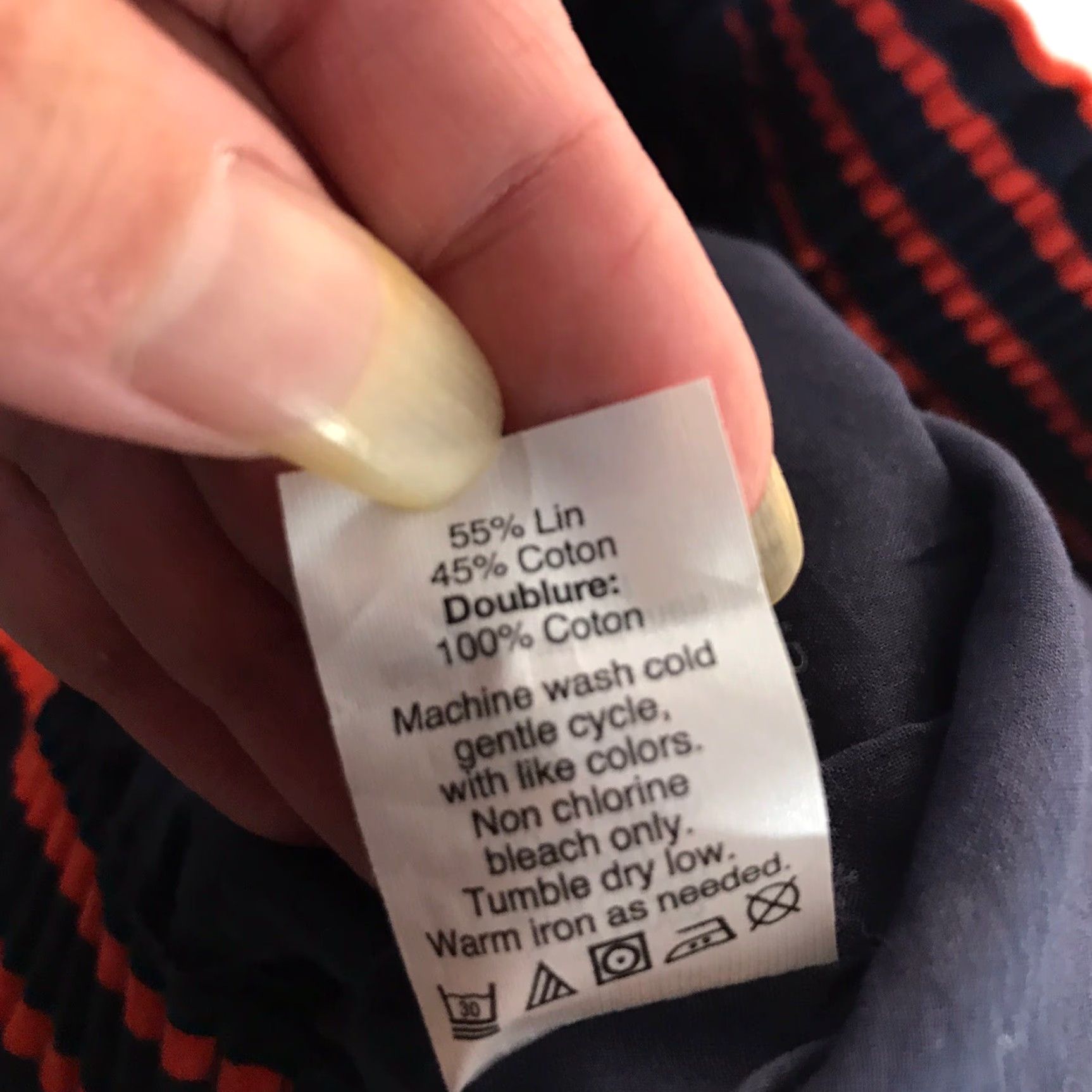 J.Crew J.CREW Striped Pull On Above Knee Skirt with Pockets Women's Size 8 Navy/Orange Size 30" / US 8 / IT 44 - 6 Thumbnail