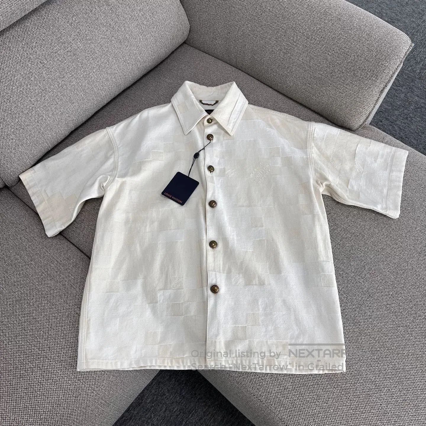 Louis Vuitton Louis Vuitton SS24 Beige Plaid Embroidered Shirt. Size US S / EU 44-46 / 1 - 1 Thumbnail
