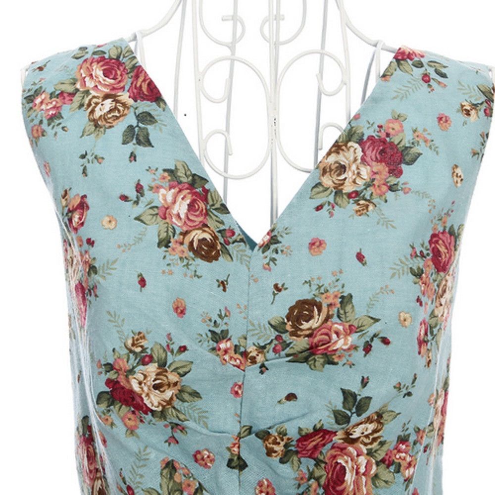 Other Cotton and linen sleeveless dress slim fit retro style Size XXL / US 16-18 / IT 52-54 - 2 Thumbnail