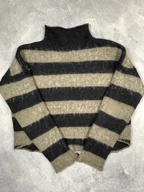 Japanese Brand × Vintage Y2K Vintage Striped Cropped Sweater Size ONE SIZE - 2 Thumbnail
