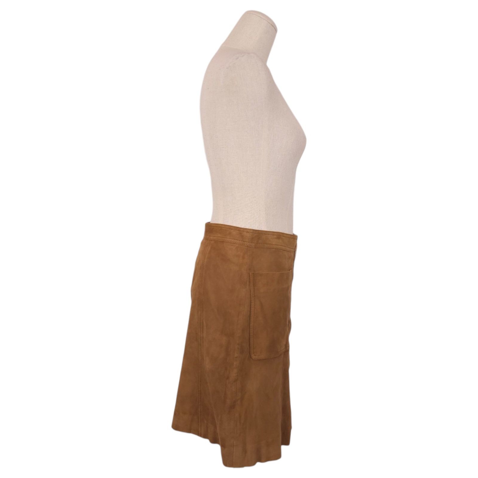 Boden NWT Boden Suede Leather Mini Skirt Tan Sz 4 Size 27" / US 4 / IT 40 - 4 Thumbnail