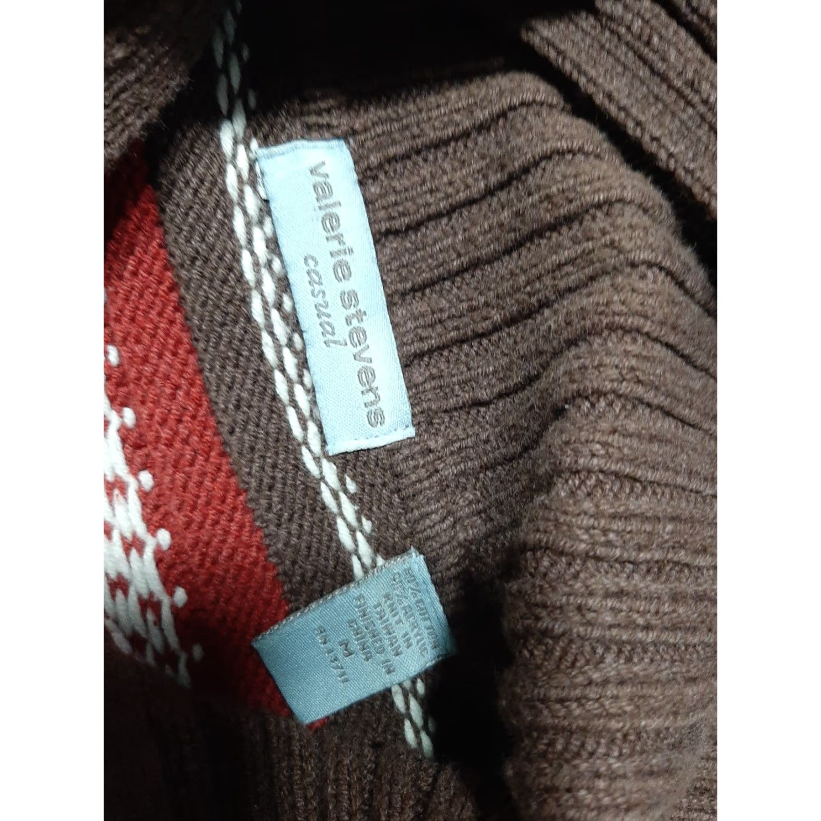 Vintage Valerie Stevens Sweater Jacket Womens M Brown Knit Full Zip Long Sleeve Size M / US 6-8 / IT 42-44 - 4 Thumbnail