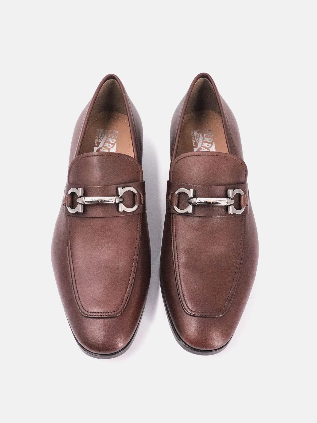Salvatore Ferragamo o1s1rm0924 Benford Cioccolato Calf Shoes in Brown Size US 11.5 / EU 44-45 - 2 Thumbnail