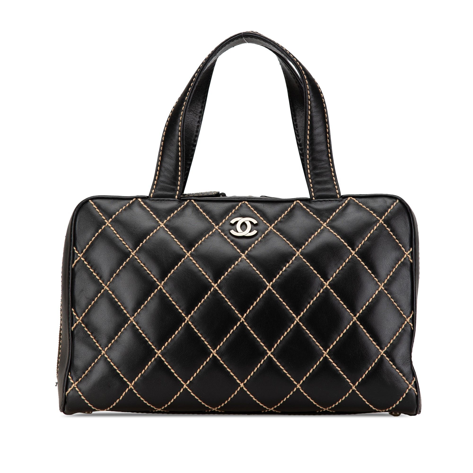Chanel Chanel CC Wild Stitch Lambskin Handbag Black Size ONE SIZE - 1 Thumbnail