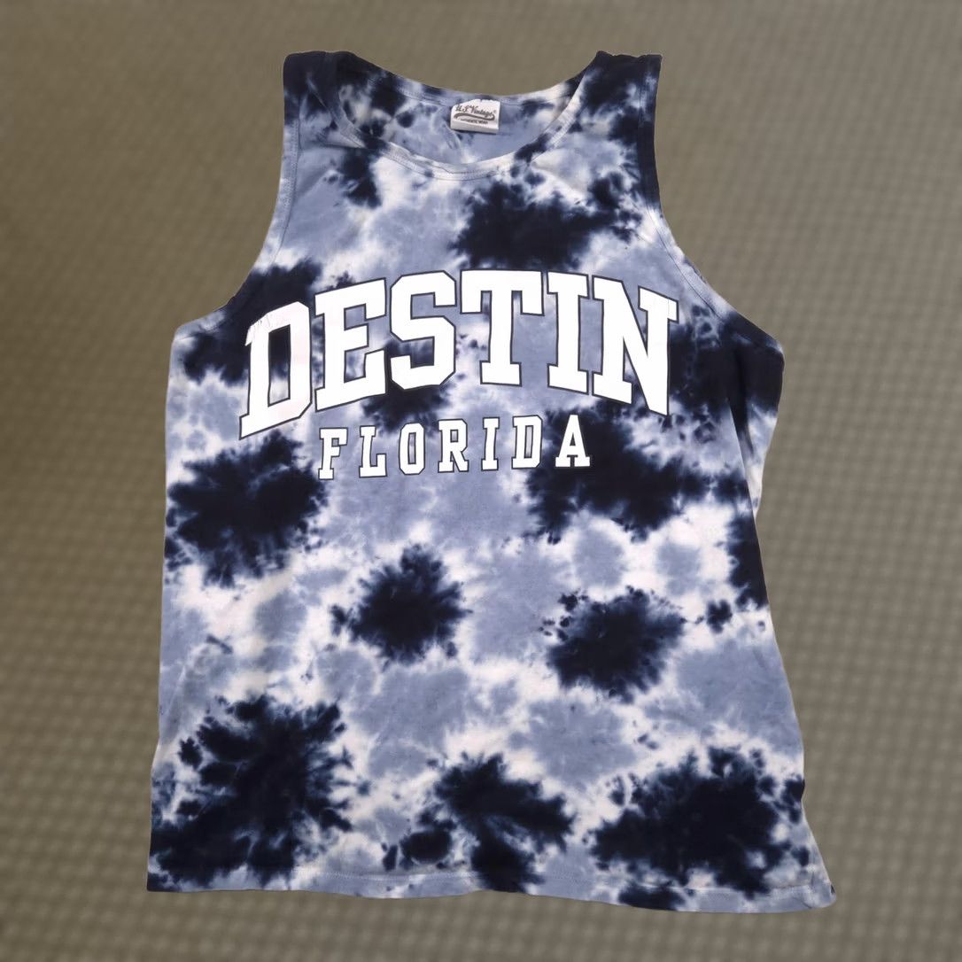 destin VINTAGE U.S. Vintage Shirt Womens 2XL Blue Destin Florida Tie Dye Sleeveless Tank Tee Shirt Size XXL / US 16-18 / IT 52-54 - 1 Thumbnail