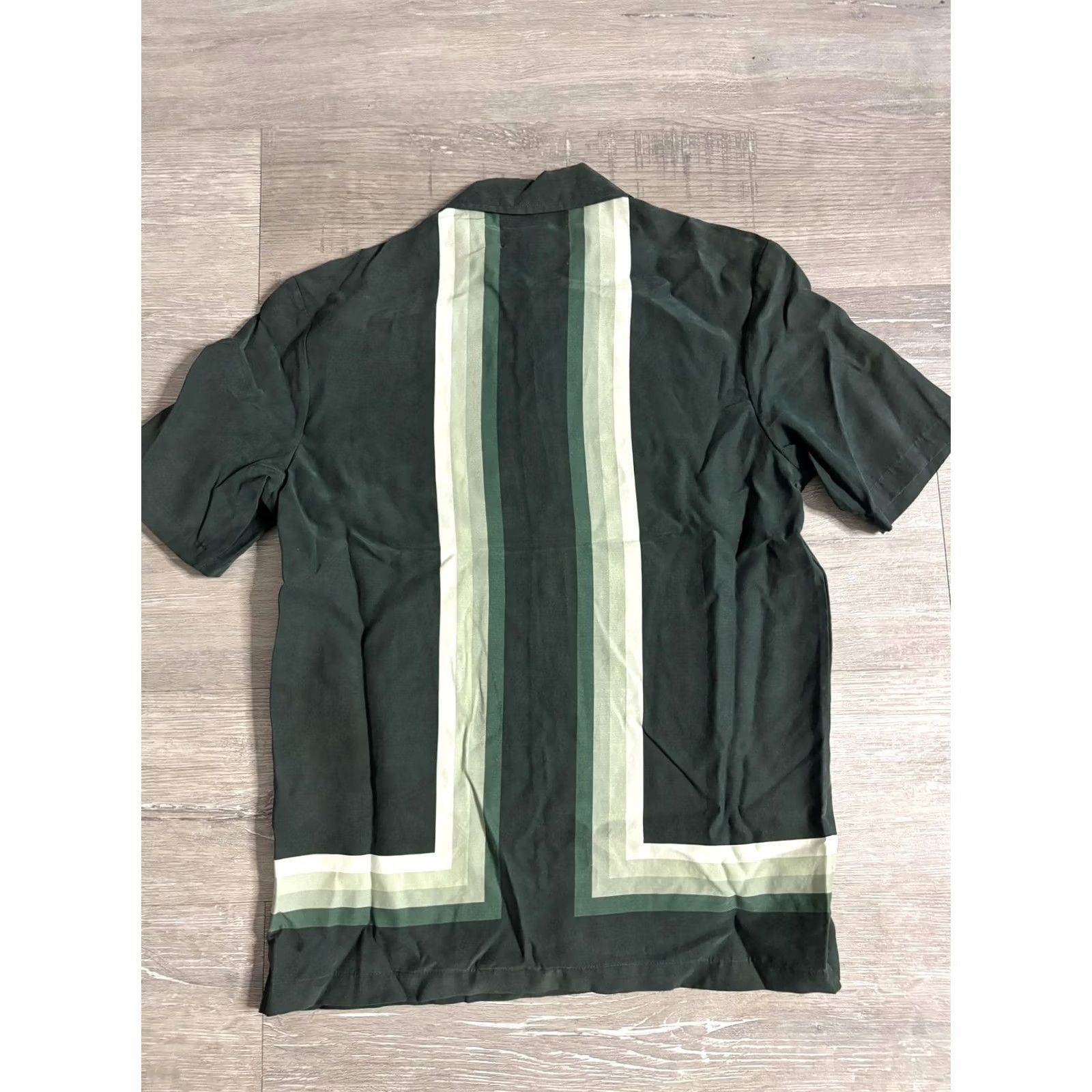 Kith Kith Shirt Mens XS Green Geometric Stripe Short Sleeve Button Front Casual Size US XS / EU 42 / 0 - 4 Thumbnail