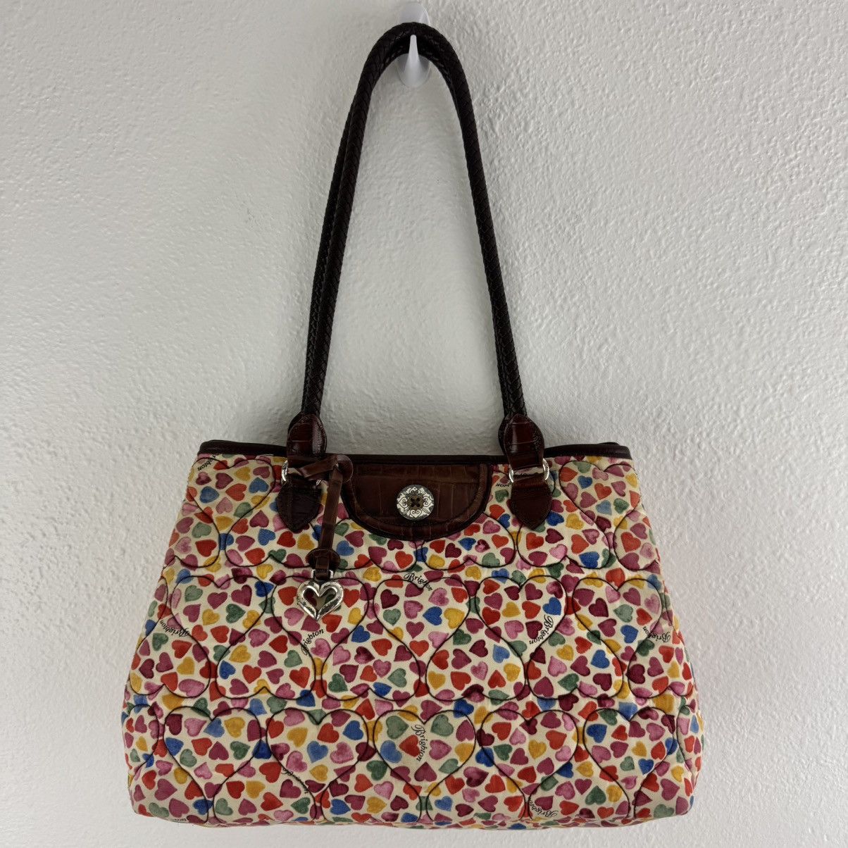 Brighton BRIGHTON Multicolor Heart To Heart Quilted Shoulder Purse Size ONE SIZE - 1 Thumbnail