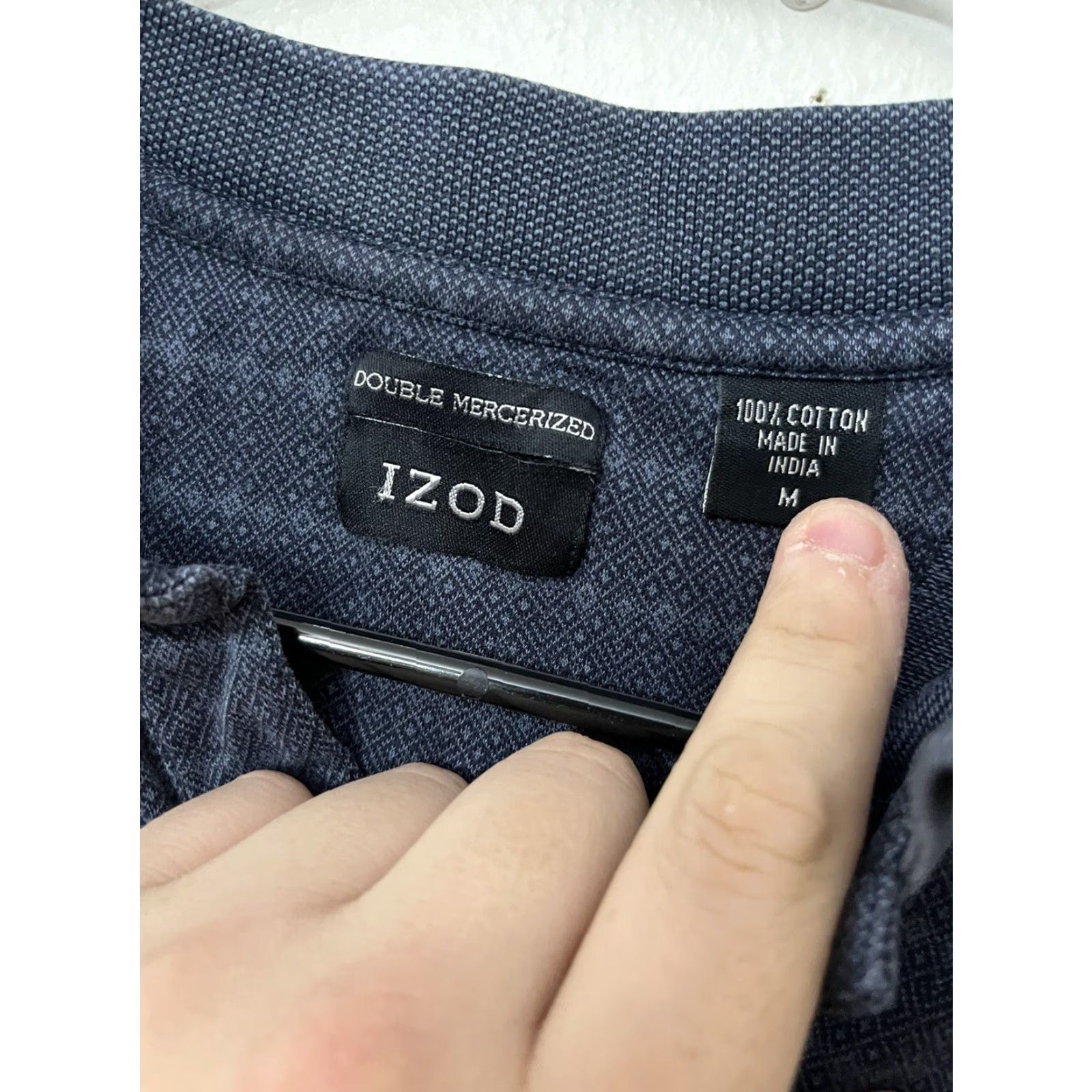 Izod IZOD Mens Polo Shirt Blue Striped Short Sleeve Size Medium 100% Cotton Regular Fit Size US M / EU 48-50 / 2 - 3 Thumbnail