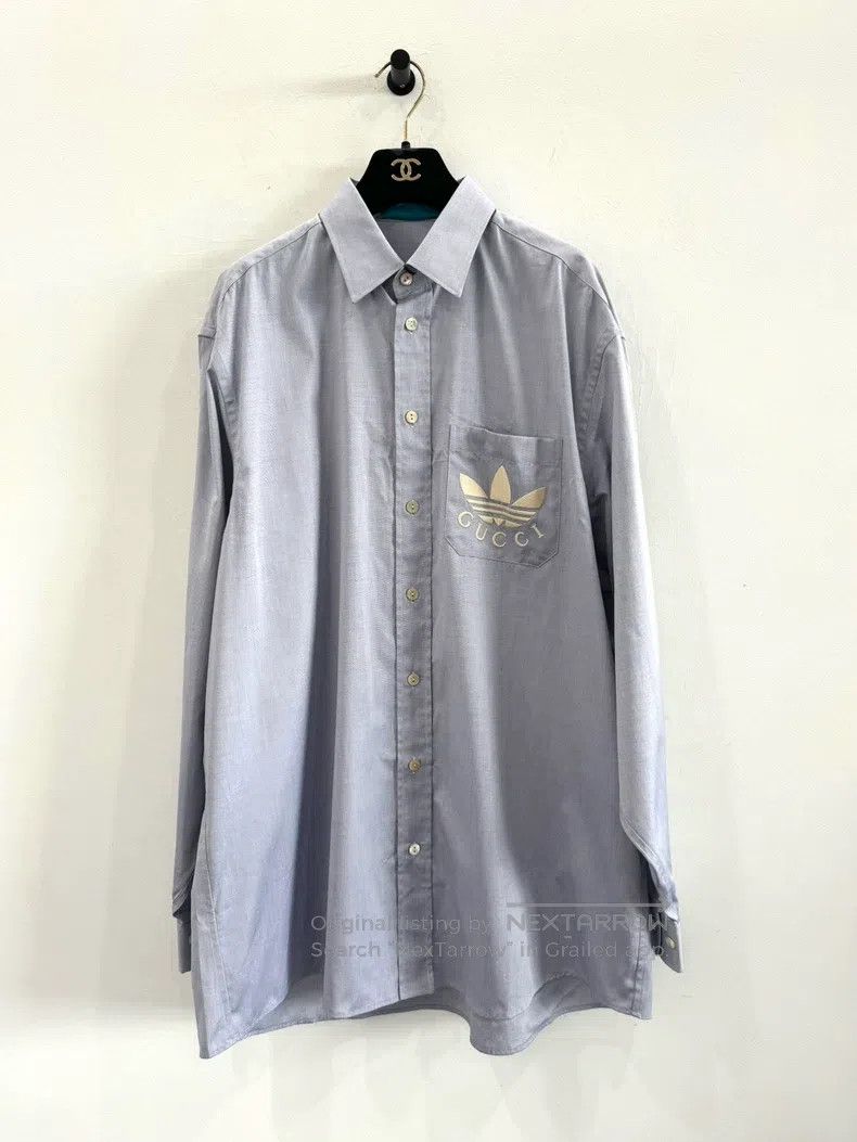 Gucci Gucci Blue pocket large logo shirt Size US S / EU 44-46 / 1 - 1 Thumbnail