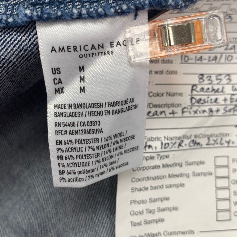 American Eagle Outfitters New American Eagle Womens Medium Sweetheart Denim Mini Dress Size M / US 6-8 / IT 42-44 - 9 Thumbnail