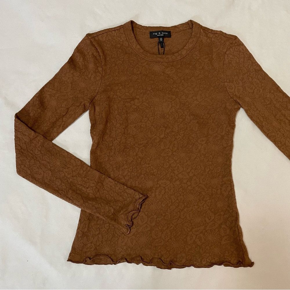 Rag & Bone NWT New $175 Rag & Bone Gemma Jacquard Long Sleeve Brown To Size XXS / US 00 / IT 34 - 5 Thumbnail