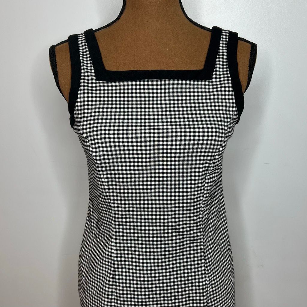 Vintage AGB Dress Byer California Vintage Black & White Gingham Plaid Print, Women’s 6 Size M / US 6-8 / IT 42-44 - 9 Thumbnail