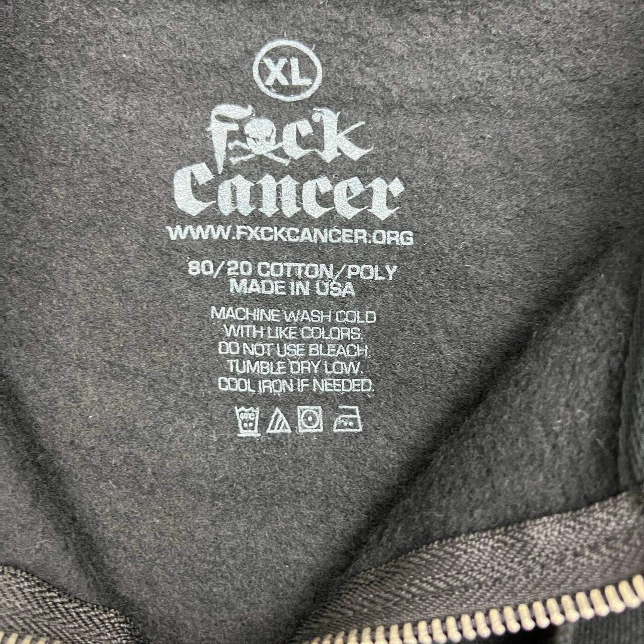 Other Fxck Cancer Hoodie Men XL Full Zip Long Sleeve Drawstring Size US XL / EU 56 / 4 - 3 Thumbnail