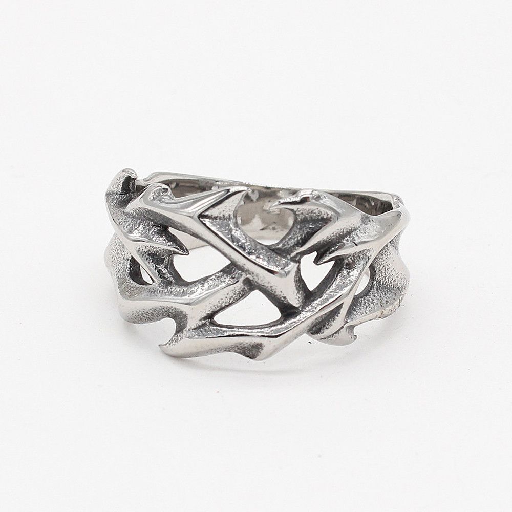 Designer Vintage Punk Stainless Steel Crown of Thorns Rings Size ONE SIZE - 4 Thumbnail