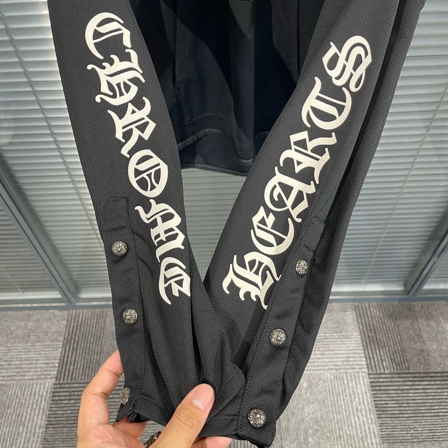 Chrome Hearts Chrome Hearts Rare Nylon Hoodie w/ Arm Vedic Cross M 99New Size US M / EU 48-50 / 2 - 6 Thumbnail