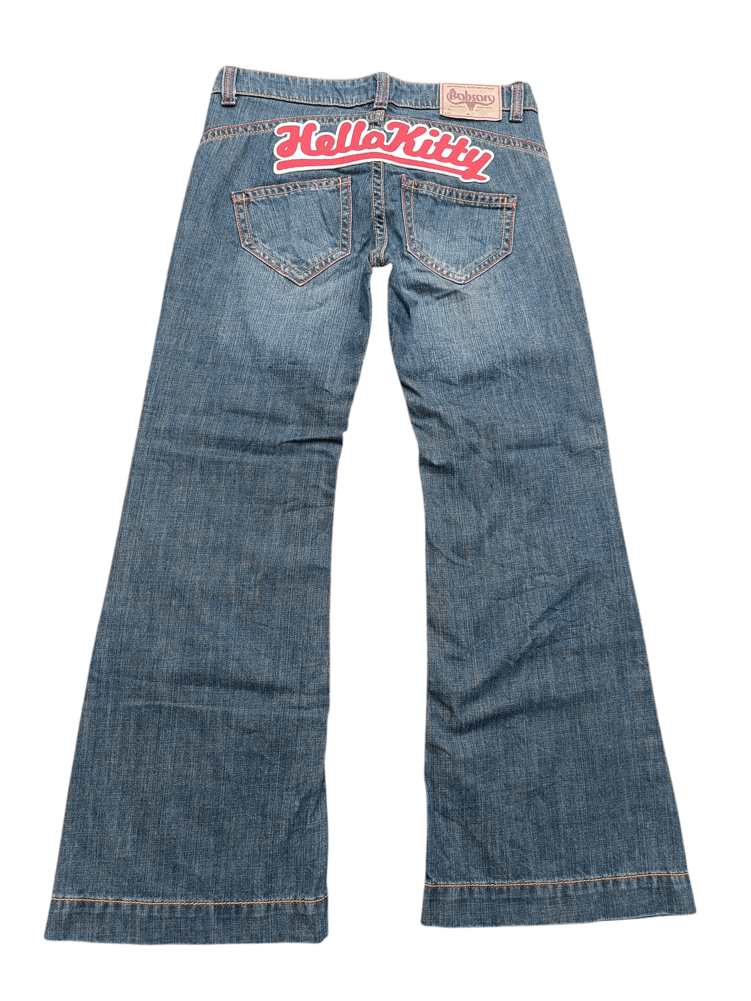 Vintage VINTAGE FLARED 🔥 HELLO KITTY x BOBSON EMBROIDERY JEANS Size US 31 - 1 Thumbnail