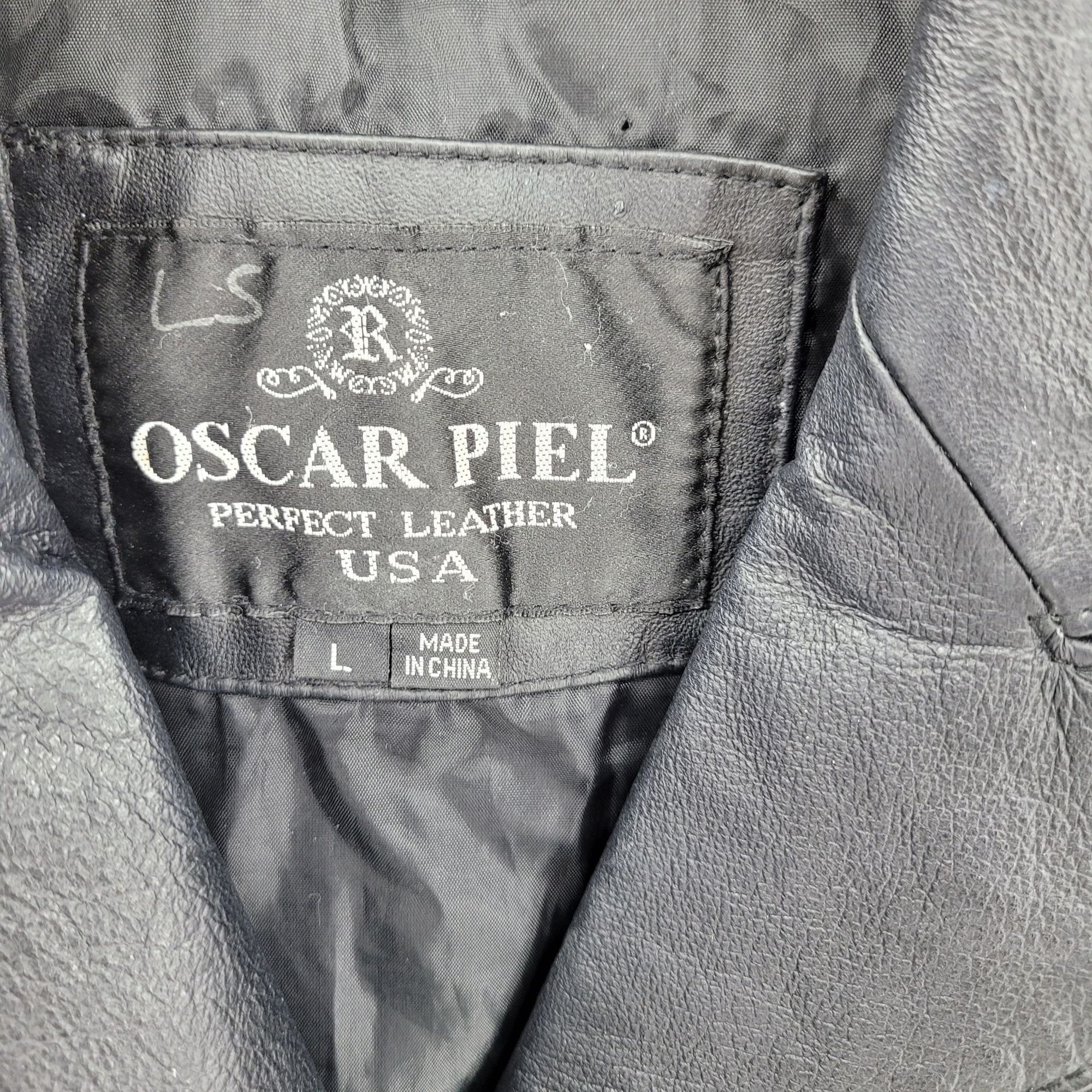 Oscar Piel Vtg 80s Oscar Piel Black Leather Blazer Jacket Sz L Pebble B Size L / US 10 / IT 46 - 3 Thumbnail