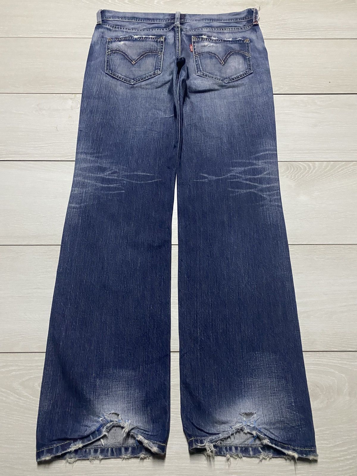 Levi's Levis Japan Redloop Fade Wash Distressed Loose Jeans Size US 33 - 2 Thumbnail