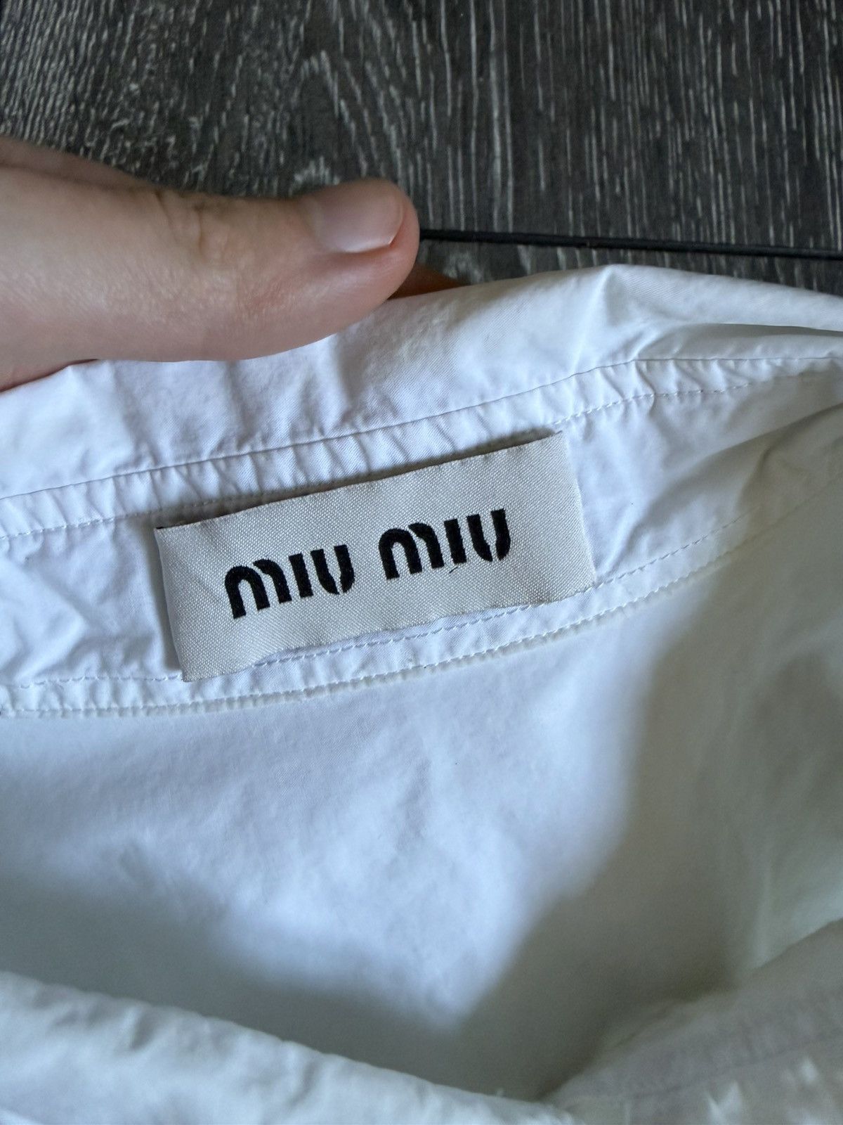 Miu Miu miu miu logo white button up cotton shirt Size US L / EU 52-54 / 3 - 3 Thumbnail