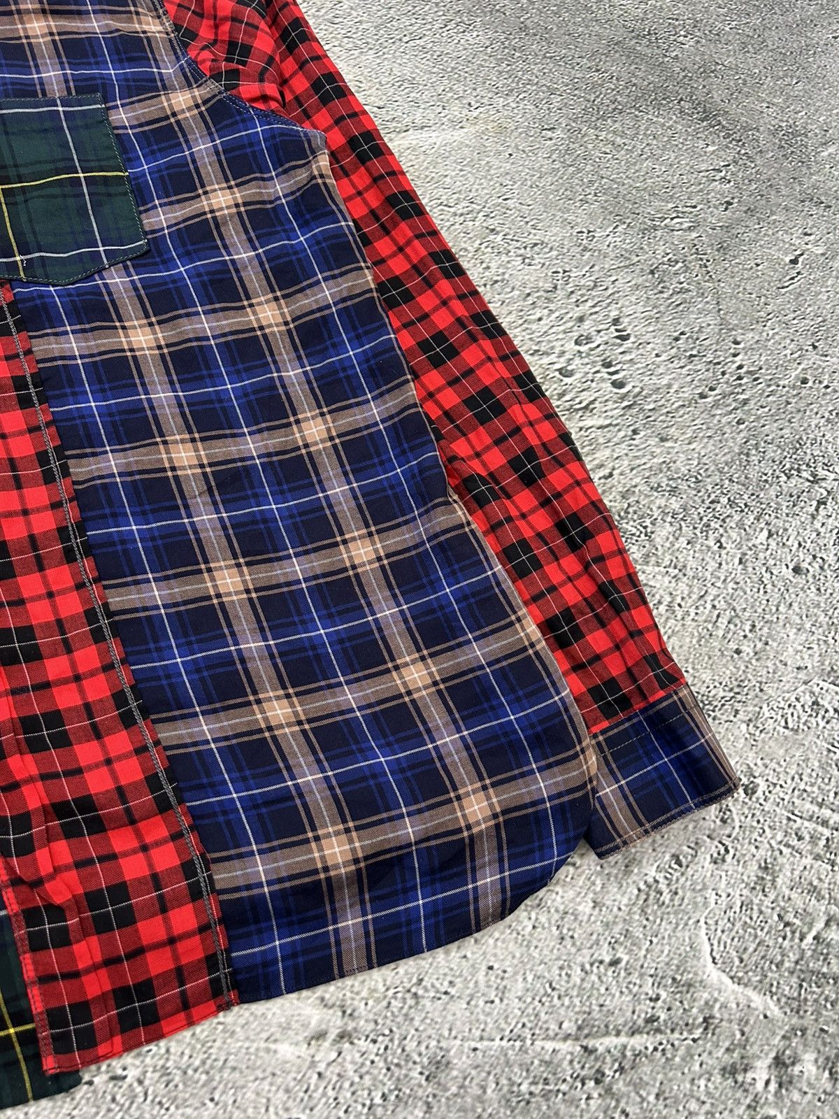 Lanvin Lanvin shirt patchwork plaid tartan button up flannel runway Size US XL / EU 56 / 4 - 5 Thumbnail