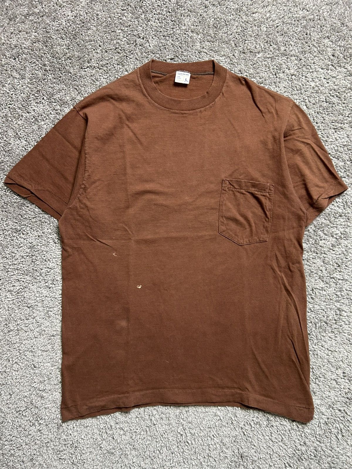 Vintage Vintage 70s JC Penney Blank Selvedge Pocket Tee Made in USA Size US L / EU 52-54 / 3 - 1 Thumbnail