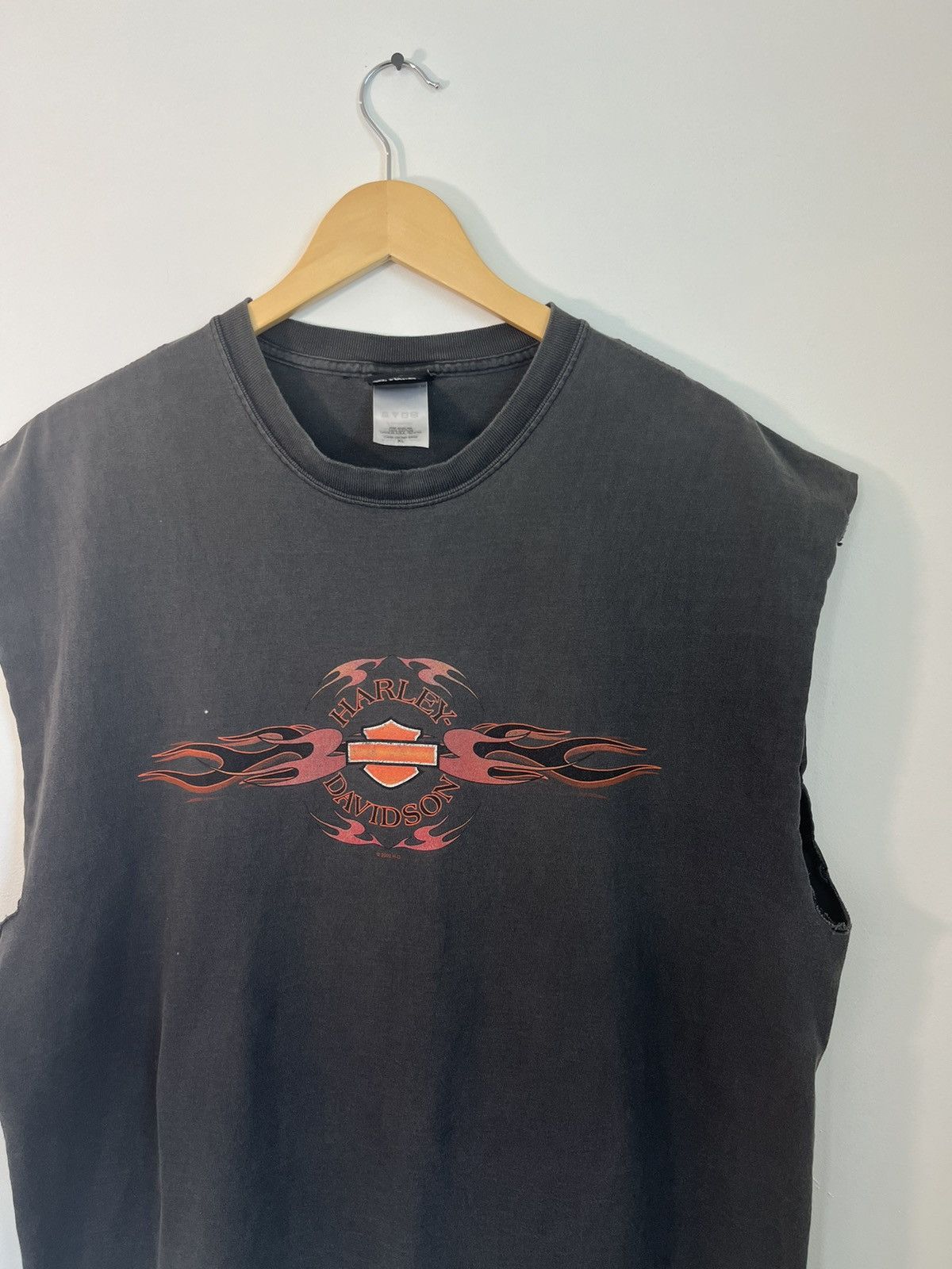 Harley Davidson Thrashed Sun Faded Harley Davidson Cut Off Tee Size US XL / EU 56 / 4 - 4 Thumbnail