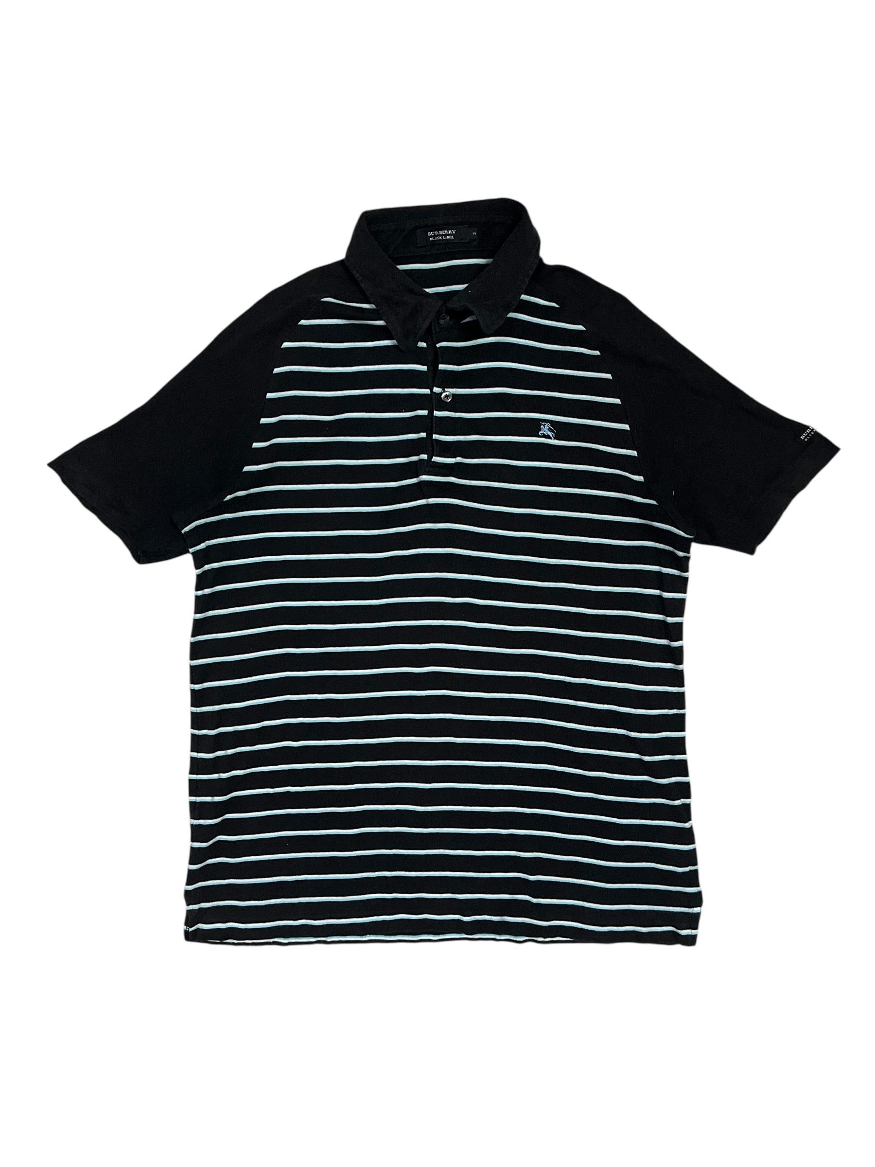 Burberry Burberry Black Label Stripes Collared Tshirt Made in Japan Size M / US 6-8 / IT 42-44 - 1 Thumbnail