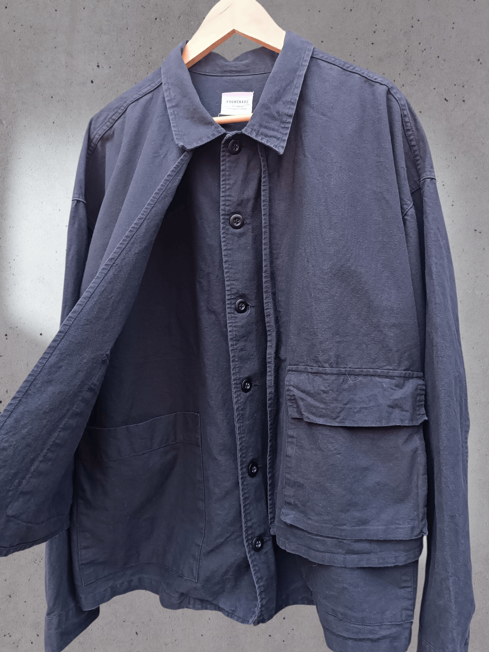 Japanese Brand Fade Black Double Layer BDU Chore Jacket Issey Yohji Style Size US L / EU 52-54 / 3 - 5 Thumbnail