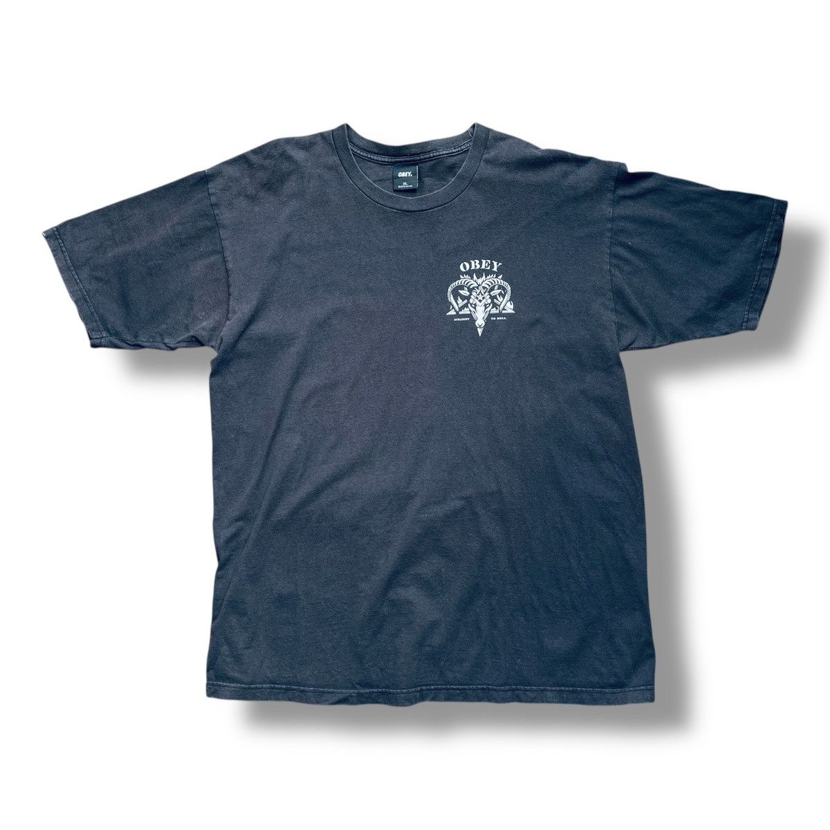 Obey Faded Vintage Y2K Obey Goat Head Straight To Hell TShirt Size US XL / EU 56 / 4 - 4 Thumbnail
