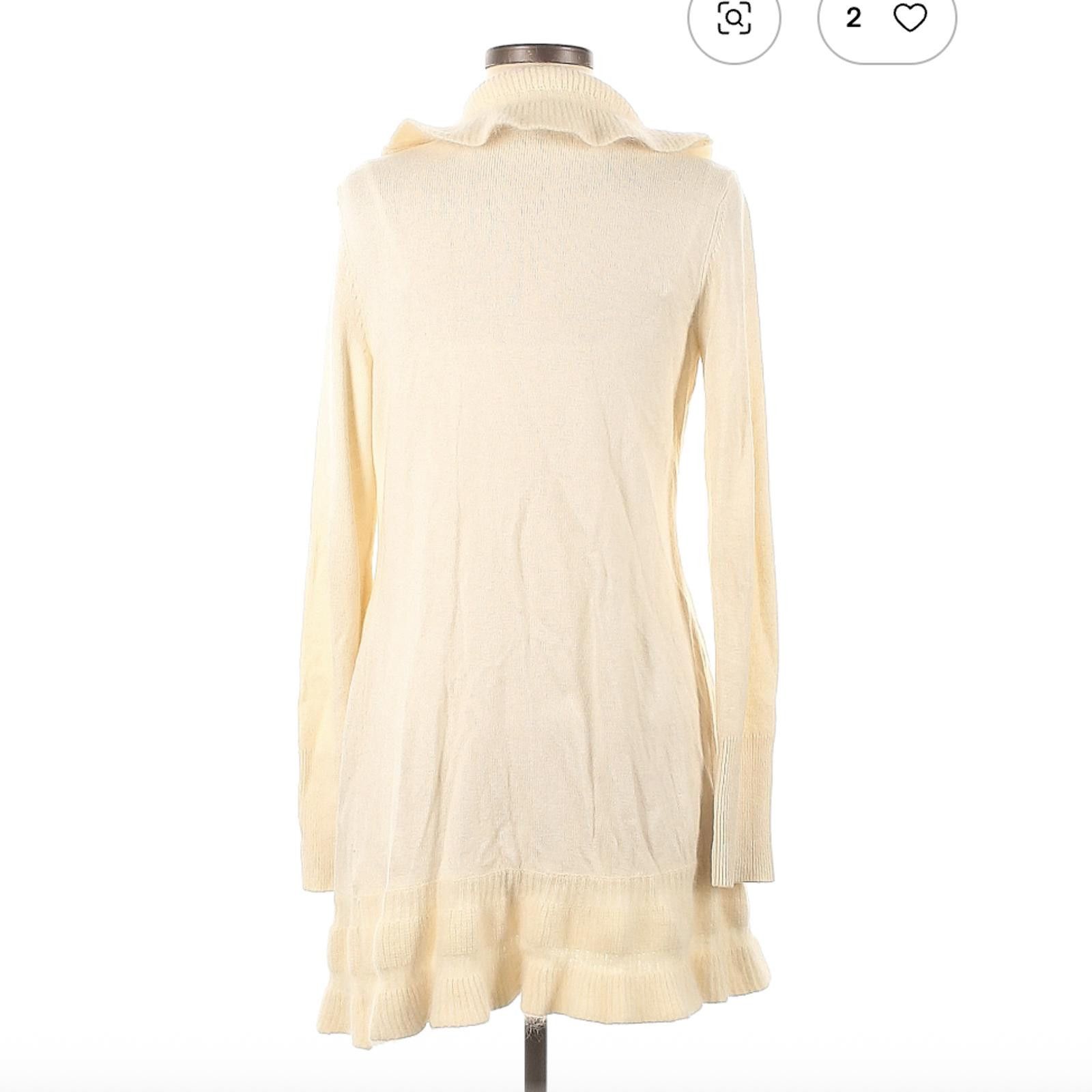 Other White House Black Market Ivory Ruffled Cardigan Size M Size M / US 6-8 / IT 42-44 - 2 Thumbnail