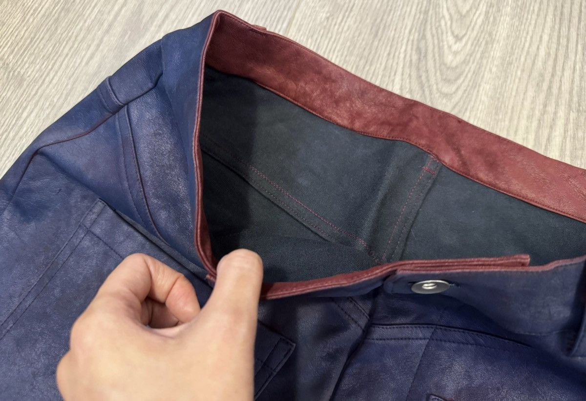 Japanese Brand × Vintage Avant garde reverse front washed pu leather gradient pants Size US 32 / EU 48 - 8 Thumbnail