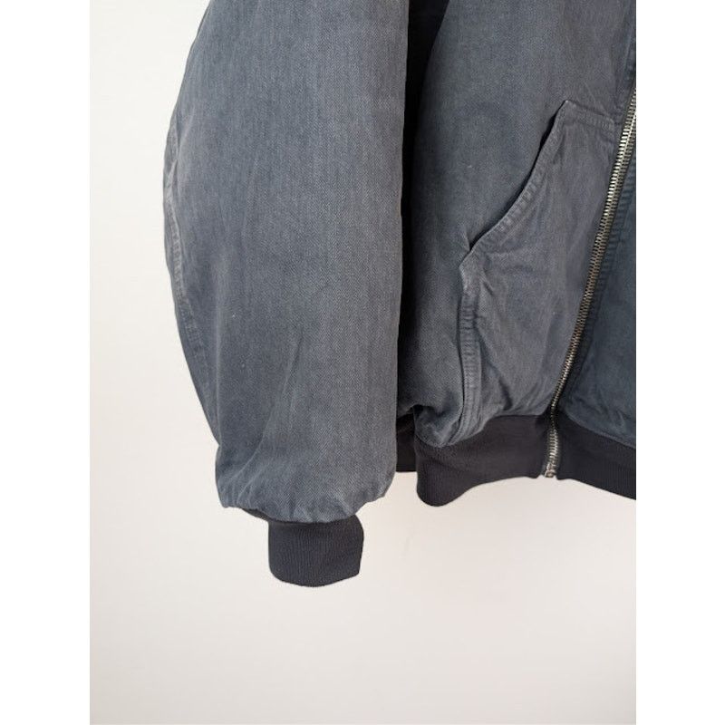 Balenciaga o1rshd1 Organic Japanese Denim Zip-Up Hoodie in Heavy Grey Size US M / EU 48-50 / 2 - 7 Thumbnail